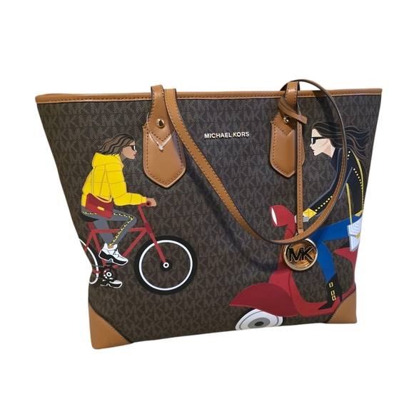 NWT Michael Kors Travel Print Tote Whitney Large - Picture 2 of 8